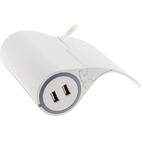 Thomson – Multiprise spéciale canapé 1 prise 16A + 2 ports USB 2.4A – Câble 3m – Fiche extraplate 2P+T – Charge rapide (1/6)