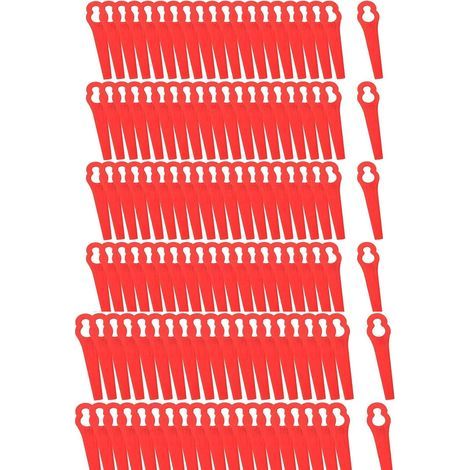 120 Pcs Lame Plastique Coupe Bordure Tondeuse à Gazon Rouge Lames en Plastique de Rechange 8,3cm Tondeuse à Gazon en Plastique Lames pour Jardin et Pelouse Coupe Bordures Grass Trimmer (Rouge) (1/5)