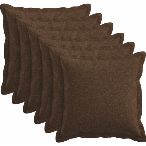 Housse de coussin 6 pcs HOUTEN Marron 45 x 45 cm vidaXL (1/5)