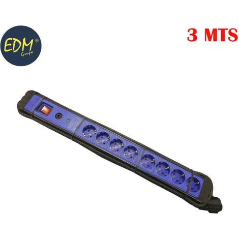 Multiprise 8 Prises Edm Protection Surcharge & Interrupteur - Edm