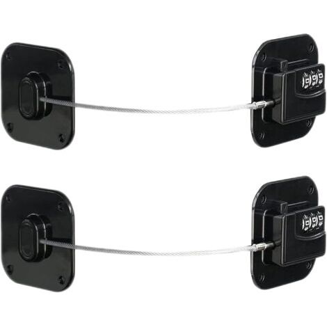 royaluxe-2 pièces - Noir - serrure de réfrigérateur - armoires de verrouillage enfant - fenêtres et réfrigérateurs - serrure de tiroir - serrure bébé - serrures enfants - maison - mini serrure de réfr