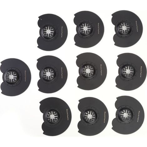 10-teiliges oszillierendes Mehrzweck-Holzschleifwerkzeug-Set, hochfester Kohlenstoffstahl, halbkreisförmig, 91 mm (1/5)