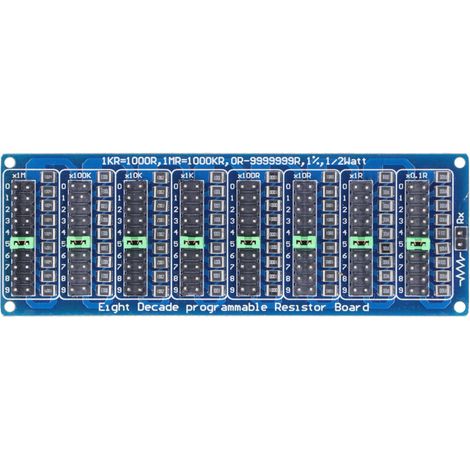 Jeffergarden Carte de résistances programmables, bornier à vis, 0,1 Ω à 9 999 999 Ω, 8 sections, composant électronique de précision (1/5)