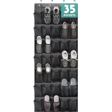 Schuhregal zum Einhängen an der Tür, 35 Netztaschen, Schuhablage für Kleiderschrank, Eingangsbereich, Schlafzimmer, Badezimmer, Speisekammer, Schuhaufbewahrung (1/4)