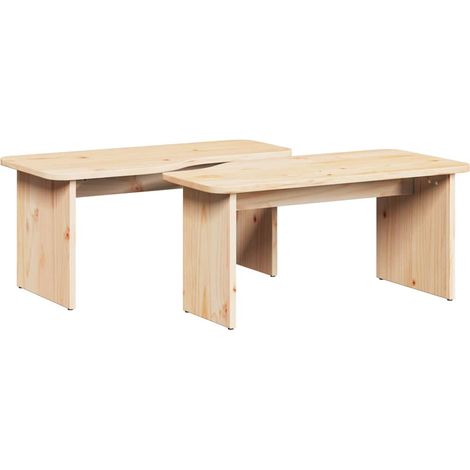 Maison Exclusive - Couchtisch 2 pcs Natur Massivholz Kiefer
