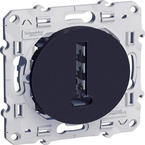 Prise téléphone en T 8 contacts à vis - anthracite - Odace - Schneider