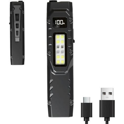 Handy-Taschenlampe – tragbare, wiederaufladbare USB-Taschenlampe, mit Clip versehene, nummerierte Handy-Taschenlampe, Außenbeleuchtung für die Reise (1/5)