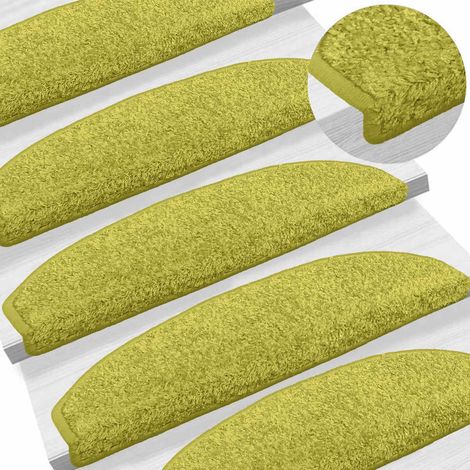 Maison Exclusive - Tappetini per scale autoadesivi 15 pcs Verde 80 x 24,5 x 3,5 cm