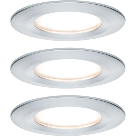 Paulmann Nova Spot encastrable pour salle de bains jeu de 3 LED LED 18 W IP44 Aluminium (tourné)