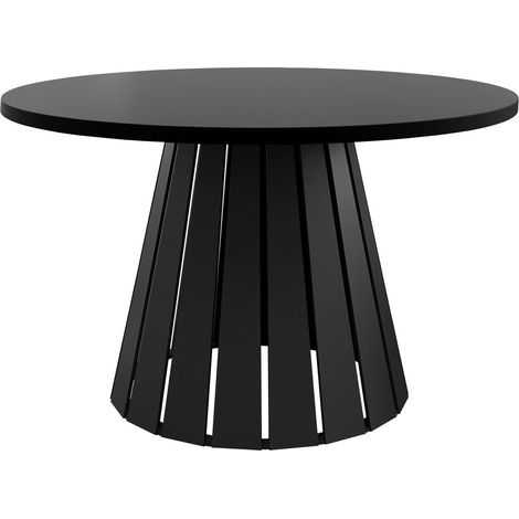 Mesa de centro Oswego 134, Negro, 43x0x0cm, Diámetro: 75, Aglomerado laminado, Redonda