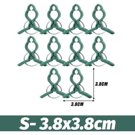 (50 pièces, S - 3,8 x 3,8 cm) Clips de support verts pour plantes grimpantes, tomates, fixation et organisation des branches. Outils en vente en gros. (1/4)
