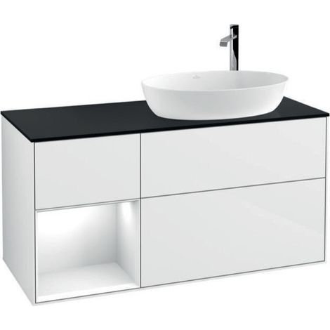 V&B Waschtischunterschrank FINION 1200x603x501mm Regal glos. wh glos. wh (1/4)