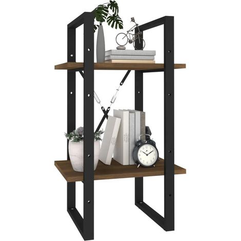 vidaXL Bücherregal 2 Ebenen Eiche braun 40x30x70 cm Holz