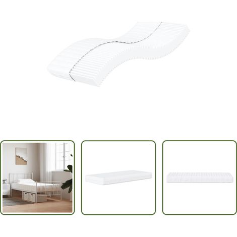 vidaXL Härtegrad H2 - Schaumstoffmatratze Weiß 90x220 cm Härtegrad H2 H3 (1/5)