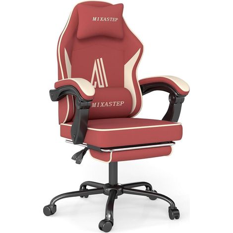 NSMAZXO Gaming Stuhl mit Fußstütze Ergonomisch Kopfstütze Lendenkissen Premium (1/5)