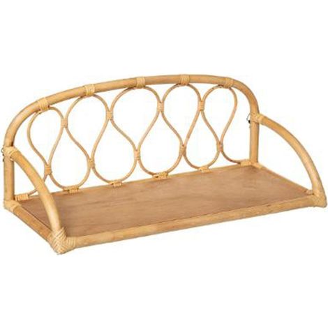 Atmosphera – Étagère murale en rotin 57cm – Dimensions L. 57 x l. 23 x H. 24 cm – Charge maximale 1,11 kg – Pour intérieur naturel (1/4)