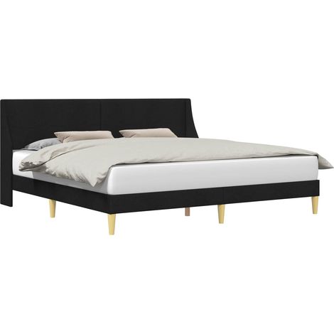 Bed Frame with Headboard Black 180 x 200 cm Fabric vidaXL