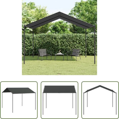 Gazebo - Tente à auvent anthracite 4x4 m acier et tissu (1/5)