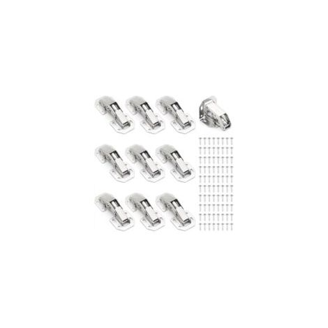 10 bisagras para puertas de armario, bisagras invisibles para muebles, bisagras de 7,6 cm (3 pulgadas), bisagras pequeñas atornillables para puertas de armario - Crezuo