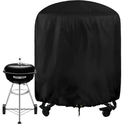 Round barbecue cover, 24 inches in diameter, 28.5 inches high, waterproof, made of 210D Oxford fabric, with drawstring, UV, wind and tear resistant. (1/4)