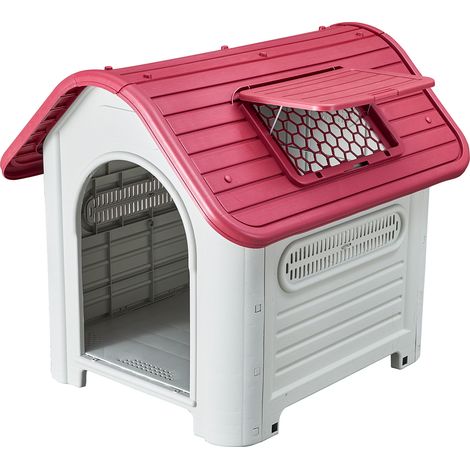 Niche pour Chien Moyen Gardiun Dakota 87x72x75 cm Fabriquée en Résine Couleur Beige/Rouge
