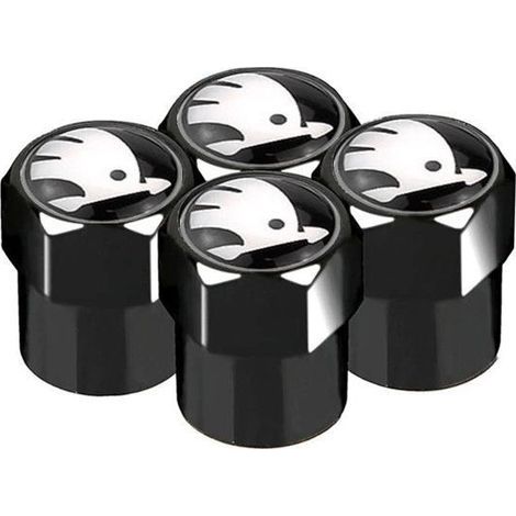 4 Pièces Bouchon de Valve Voiture pour Skoda , Valve Pneu, Métal Capuchon de Valve, Résistant à la Corrosion Bouchon Anti-poussière Accessoires