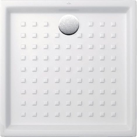 Villeroy & Boch – Receveur carré 90 x 90 cm en céramique blanche – Surface antidérapante – Pose à encastrer ou à poser – Fabrication française (1/8)