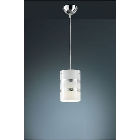 Suspension Nikosia verre blanc argent Trio Ø14cm E27 (1/2)