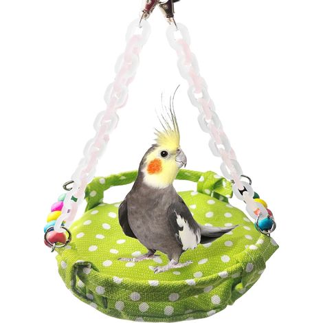 Nid d'oiseau en bois avec clochette – Perchoir idéal pour perroquets, perruches et autres oiseaux.