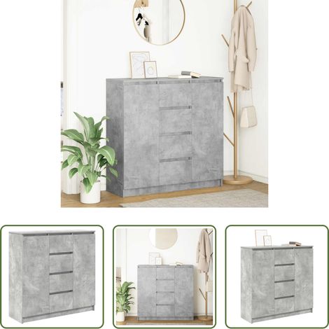 Schrank - Sideboard mit Schubladen Betongrau 100,5x35x98,5 cm (1/5)