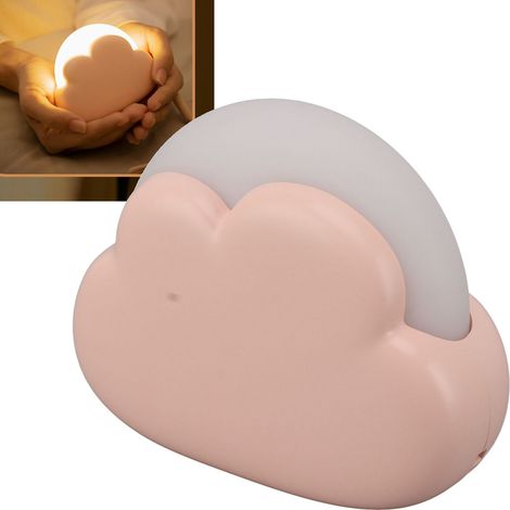 Lampe de bureau miniature pour chambre à coucher, une veilleuse rechargeable tendance et créative en forme de nuage, idéale comme cadeau d'anniversaire - rose. (1/5)