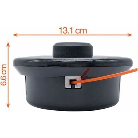 Tête de débroussailleuse double fil nylon Ø2,4mm – 4m de corde préchargée – Filetage M10x1,25 pour débroussailleuses (1/3)