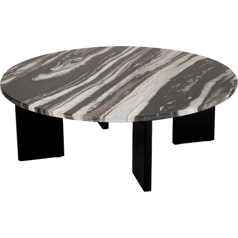 Table Basse en Marbre "Mathilde" 90cm Noir & Gris