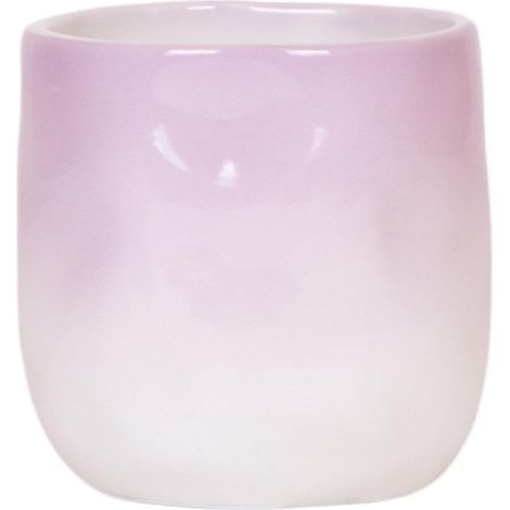 Cache-pot Décoratif Gradience Rose et Blanc à Finition Brillante et Forme Ondulée Ø 9 cm - PANGIVO