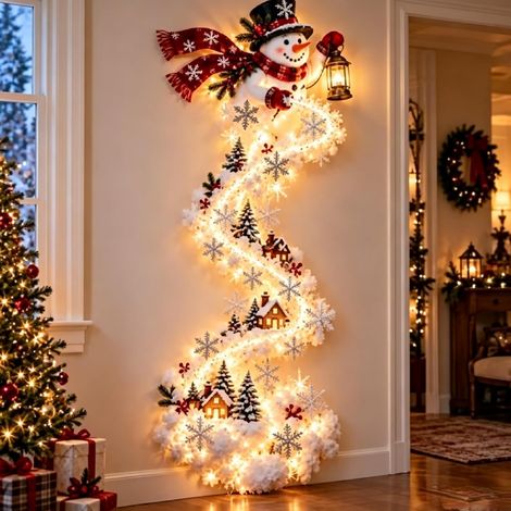 Applique murale magique de Noël à LED en cascade avec lumière LED