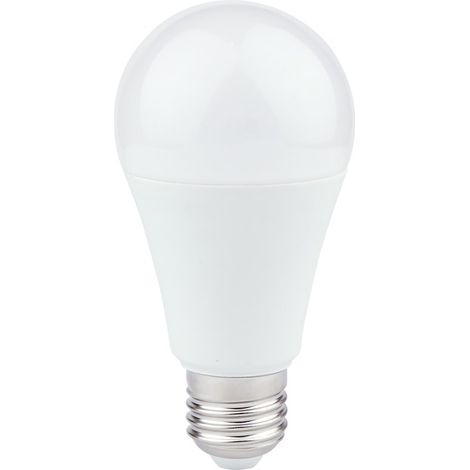 Bombilla LED de 15W E27 A60, luz cálida de 3000K.