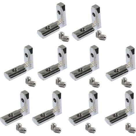 20Pcs Series Inner T Slot L Inside Corner Connector Joint Bracket for Aluminum Extrusion Profile 2020 Series 6mm (1/4)