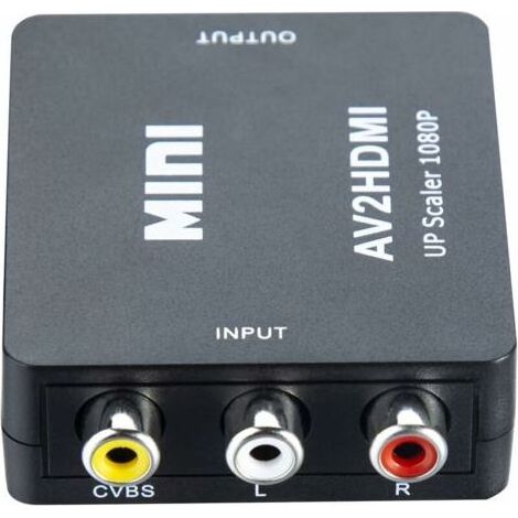 Adaptateur RCA vers HDMI, adaptateur AV Hdmi 1080P, convertisseur audio vidéo composite RCA CVBS AV vers HDMI. pour PS2/ Wii/Xbox/SNES/ N64/ VHS/magnétoscope DVD, prise en charge PAL/NTSC avec câble d (1/5)