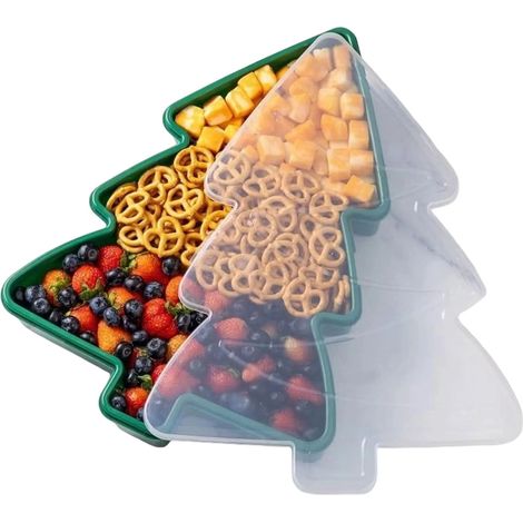 Boîte De Rangement Alimentaire - Couvercle Inclus - Pour Biscuits Et Apéritifs - Thème Noël - 1 Pièce (1/5)