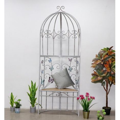 325cm Garden Gazebo - Metal - L200 X W200 X H325 cm - Cream