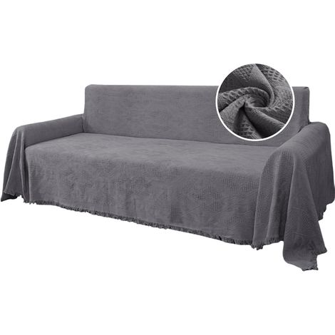 Sofa Cover for 1, 2, 3, or 4 Seater Sofas, Multifunctional Sofa Throw, Stretch Sofa Protector, Cat and Dog Scratch Protection, Sofa Furniture Cover (XX-Large, A-Grey) (1/5)