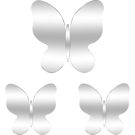 Set aus 3 Spiegeln in Schmetterlingsform, 30 x 30 cm (1/4)