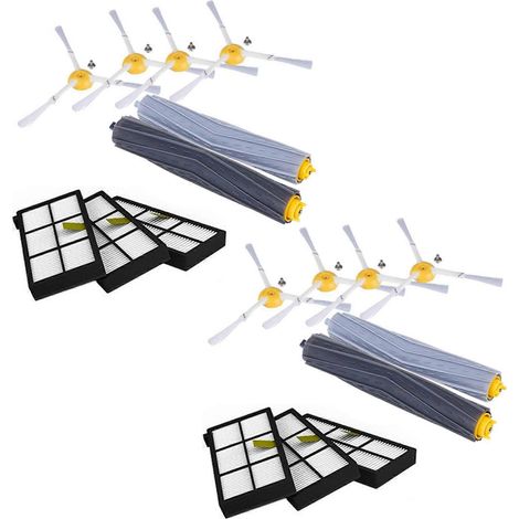 18X pour iRobot Roomba - Kit de pièces détachées séries 800, 860, 865, 866, 870, 871, 880, 885, 886, 890, 900, 960, 966 et 980 - Brosses et filtres (1/5)