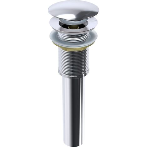 Bernstein – Ablaufgarnitur Pop-Up für Waschbecken ohne Überlauf – Verchromtes Messing – Einfache Reinigung – Ø 64mm Abdeckhaube – 1 1/4 Zoll Gewinde (1/4)