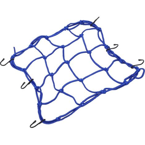 Filet élastique robuste avec crochets pour moto, vélo, VTT et trottinette électrique - Bleu (1/5)