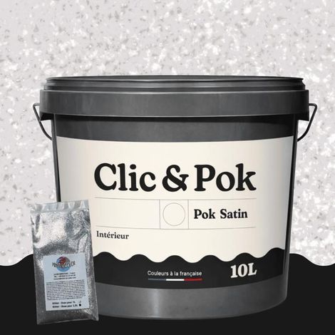 Peinture Effet Pailleté pour Murs & Plafonds - POK PAILLETTE - 10L - Lait de Rose (1/4)