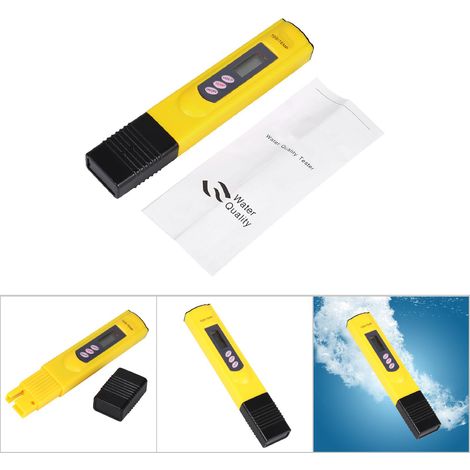 LCD-Wasserqualitätsmessgerät in Stiftform (TDS 0-9999 ppm) mit Thermometer, gelb (1/5)