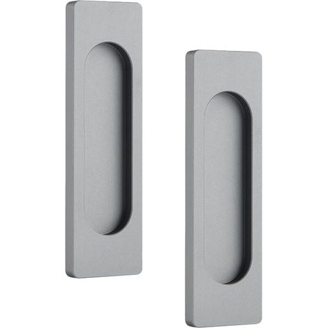 Lot de 2 poignées de porte coulissante ovales autocollantes en alliage d'aluminium - Poignée affleurante sans perforateur pour portes coulissantes (1/4)
