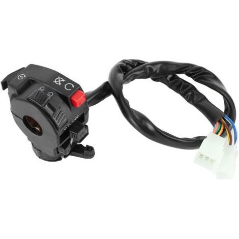 6 fonctions 9 fils côté gauche interrupteur de commande assemblée Kill Start interrupteur de starter, interrupteur de guidon 22mm 9 broches 8 fils adaptés pour 200cc 250cc Dirt Quad Bike (1/4)