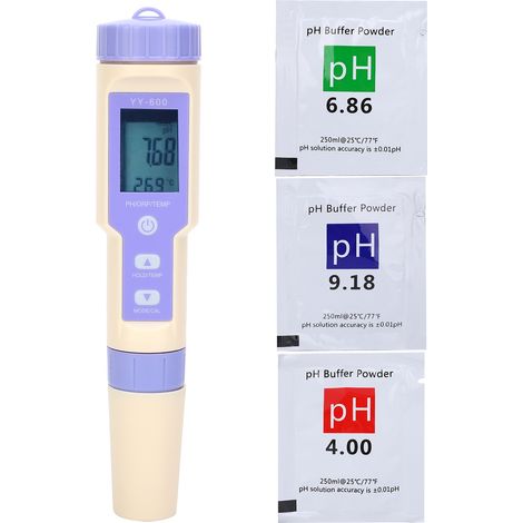 Testeur d'eau 3-en-1 pH/ORP/Température Portable YY-600A, mesureur qualité liquide, stylo testeur multi-paramètres, contrôleur d'aquarium et piscine (1/5)